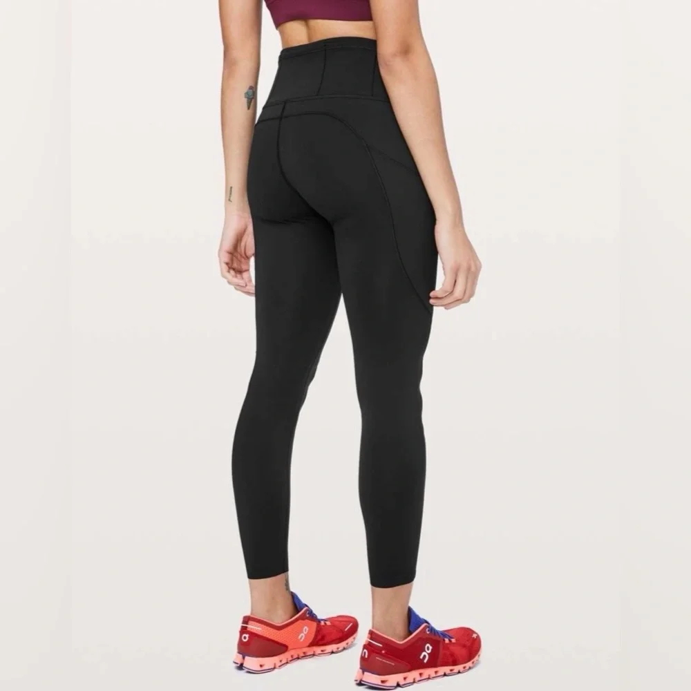 Lululemon Leggings Fast & Free 7/8 Tight II 25" Black 2 - Picture 2 of 6